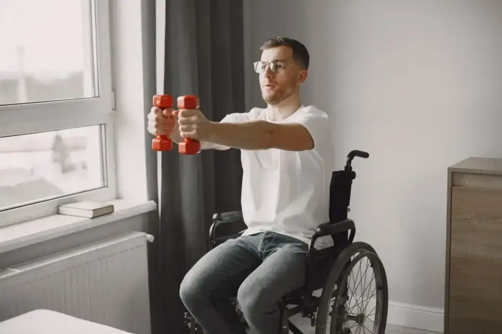 Empowering Weight Loss: A Comprehensive Guide for Individuals with Disabilities 1 Image of man doing exercise in his wheelchair to aid weight loss West Bridgford