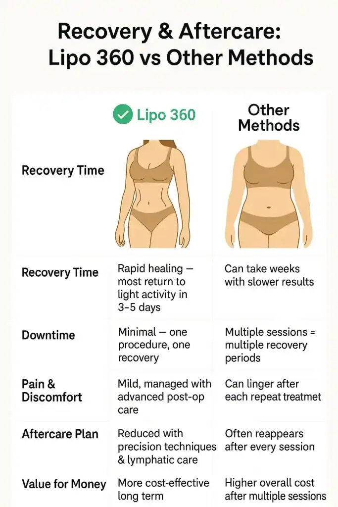 Recovery and Aftercare for Fat-Dissolving Surgery 2 Table to show fat dissolving injection aftercare West Bridgford