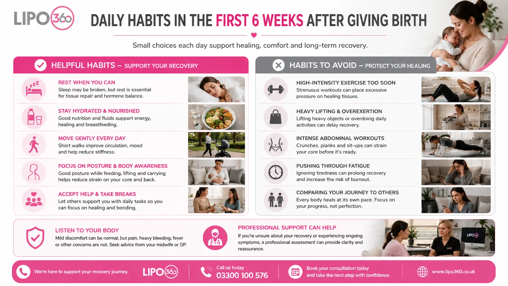 What to Do (and Avoid) in the First 6 Weeks After Giving Birth To Avoid Diastasis Recti 3 First 6 Weeks After Giving Birth To Avoid Diastasis Recti West Bridgford : Daily Habits in the First 6 Weeks After Giving Birth